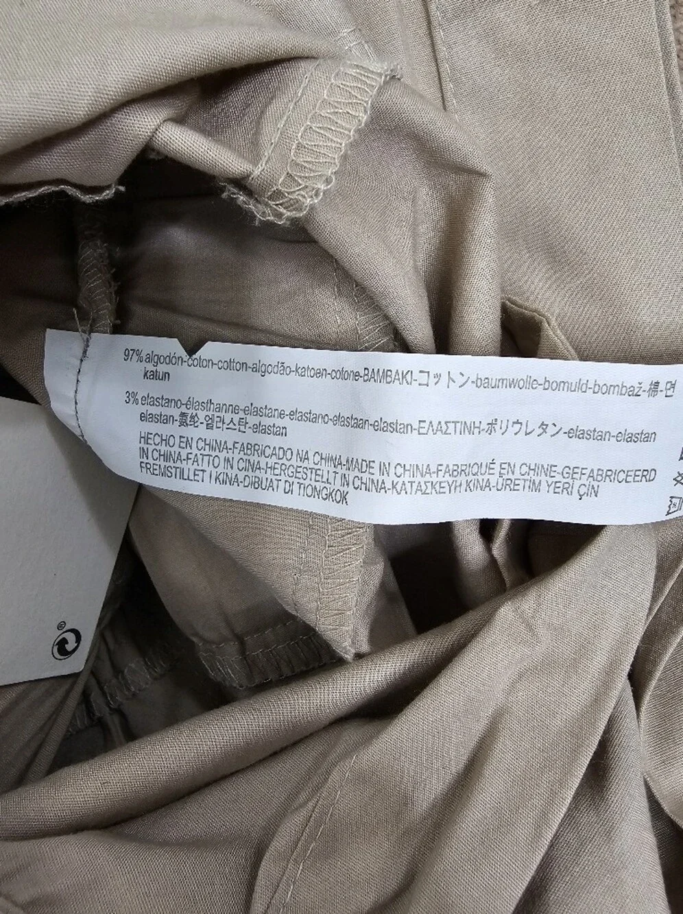 Bershka Menswear Utility Shorts Coverall Jumpsuit Shortall Tan Khaki Small NEW